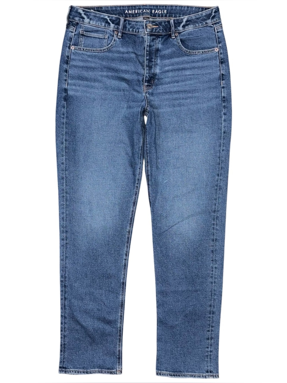 American Eagle Outfitters Women's Straight Leg Jeans - Medium Blue
